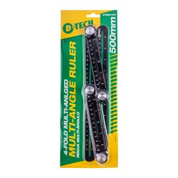 D-TECH Aluminium Multi-Angle Ruler 500mm Four-Fold