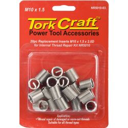 TORK CRAFT Replacement Inserts M10 X 1.5 X 20mm 2D 20pc for NR5010
