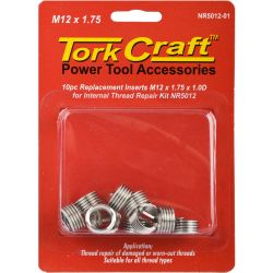 TORK CRAFT  NR5012-01 Replacement Inserts M12 X 1.75 X 12mm 1D 10pc