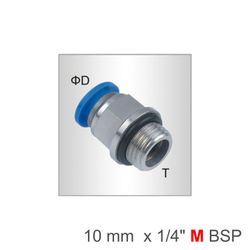 Pu Fitting Str. Stud W/o-ring 10mm-1/4 M