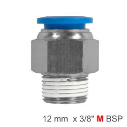 Pu Hose Fitting Straight Stud 12mm-3/8 M