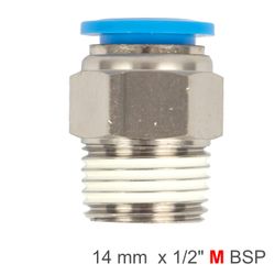 Pu Hose Fitting Straight Stud 14mm-1/2 M