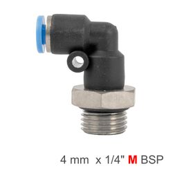 Elbow W/o-ring 4mm-1/4 M Pu Hose Fitting