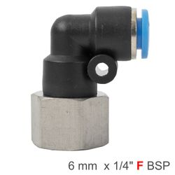 Pu Hose Fitting Elbow 6mm-1/4 F