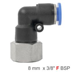 Pu Hose Fitting Elbow 8mm-3/8 F