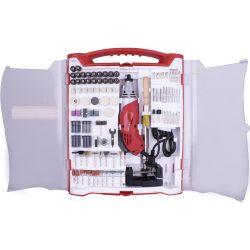 TORK CRAFT Mini Rotary Tool 170W and Accessory Set 245 Piece with Stand and Flex Shaft