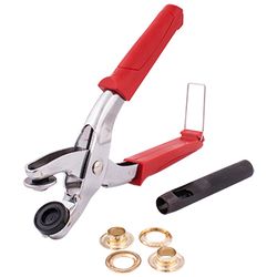 Grommet Setting Tool Kit C/w 10pc Eyelets 12mm