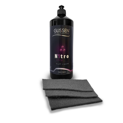 GLISSEN Nitro Scuff Liquid 1kg + Binic Non-woven Abrasive Scuff Pad, Ultra Fine Grey (10pcs) 150x230mm