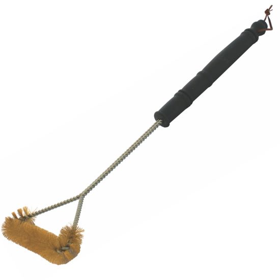 Braai Bbq Three Side Brass Wire Brush 530mm Handle 21" Tcw