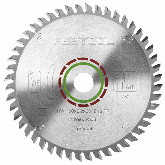 FESTOOL HW 160x2,2x20 TF48 LAMINATE/HPL Saw Blade 160mm 48T