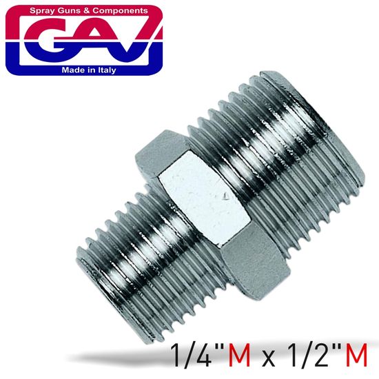 Taper Reducer Nipple 1/4 X 1/2 M/m