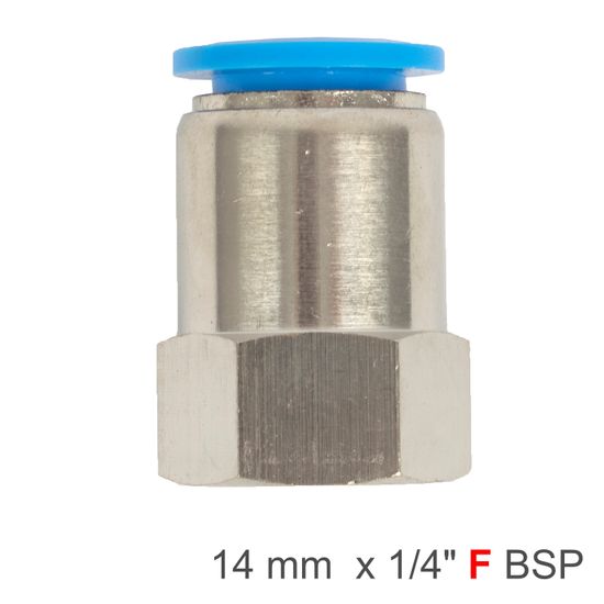 Pu Hose Fitting Straight Stud 14mm-1/4 F