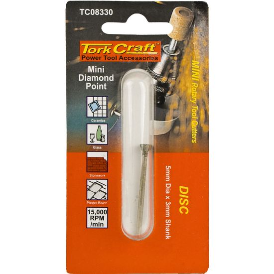 TORK CRAFT Mini Diamond Point 6.7mm Disc 2.4mm Shank