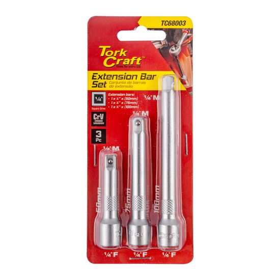 Extention Bar 3pc Set 1/4" 50/75/100mm