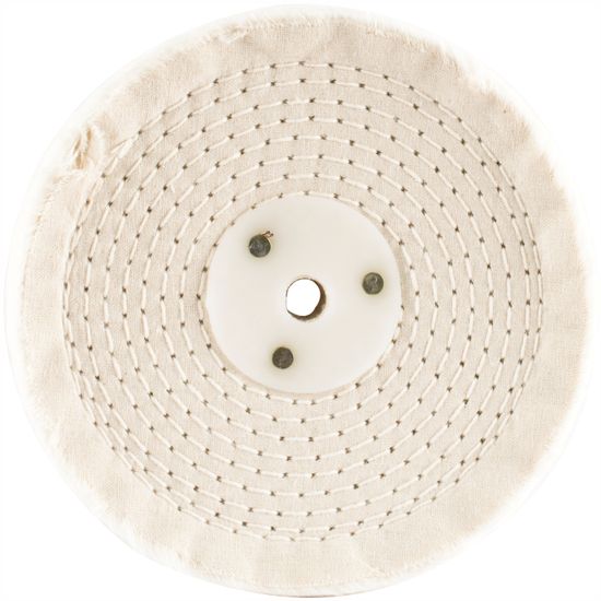 White Buff/mop 150mm X 3 Section X 30 Mm Thick 1/2 " Hole