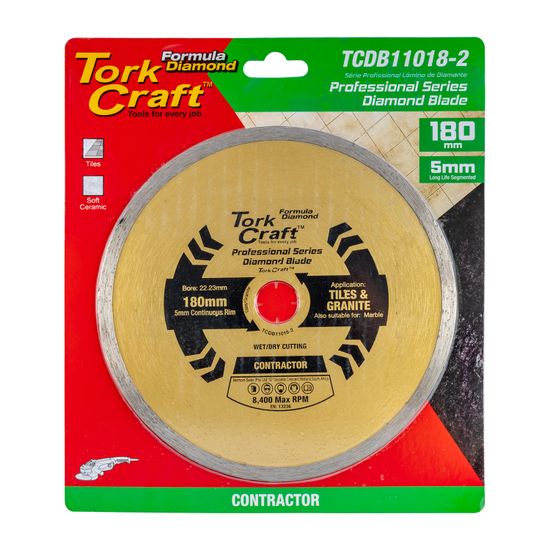 Diamond Blade 180mm X 22.23 Continues Rim