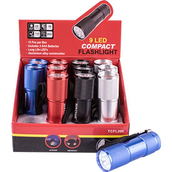 Torch Led Alum M/col X12 Pdq Box Incl Aaa Batteries TORK CRAFT Flash L