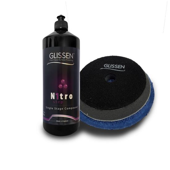 GLISSEN Nitro Single Stage Compound 1kg (incl 1 Nitro High Cut Wool Pad)