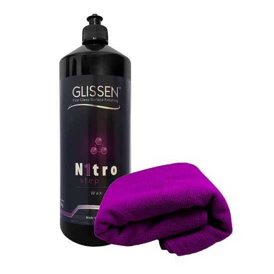 GLISSEN Nitro Wax 1kg & Microfiber Cloth 400mm X 400mm