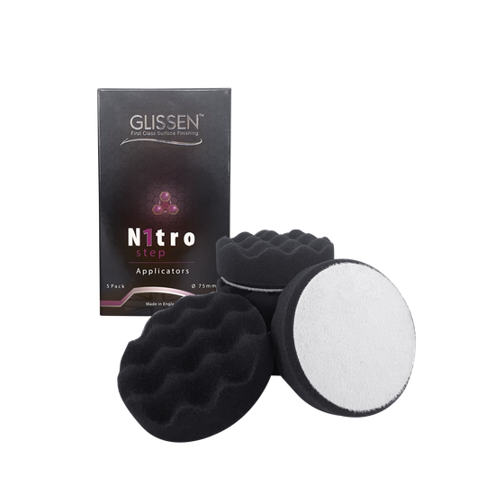 GLISSEN Nitro Black Waffle Polishing Foam Applicators 5 Pack 75mm/3