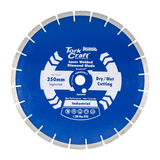 Diamond Blade 350x25.4mm Green / New Concrete Laser Welded Segmented