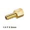 Hose Tail Connector Brass 1/4f X 8mm