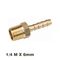 Hose Tail Connector Brass 1/4m X 6mm