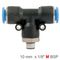 Pu Hose Fitting Tee 10mm-1/8 M