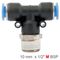 Pu Hose Fitting Tee 10mm-1/2 M