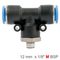 Pu Hose Fitting Tee 12mm-1/8 M