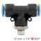 Pu Hose Fitting Tee 12mm-1/4 M