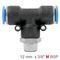 Pu Hose Fitting Tee 12mm-3/8 M