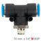 Pu Hose Fitting Tee 14mm-1/4 M