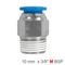 Pu Hose Fitting Straight Stud 10mm-3/8 M