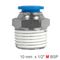 Pu Hose Fitting Straight Stud 10mm-1/2 M