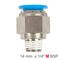 Pu Hose Fitting Straight Stud 14mm-1/4 M