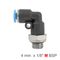 Elbow W/o-ring 4mm-1/8 M Pu Hose Fitting