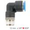 Elbow 12mm-3/8 M Pu Hose Fitting