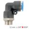 Elbow W/o-ring 12mm-3/8 M Pu Hose Fitting
