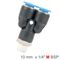Pu Hose Fitting Y Joint 10mm-1/4 M